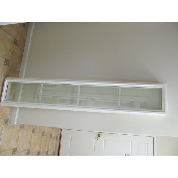 Transom Window 10 x 36 Double Pane Low-E Tempered Glass PVC Frame